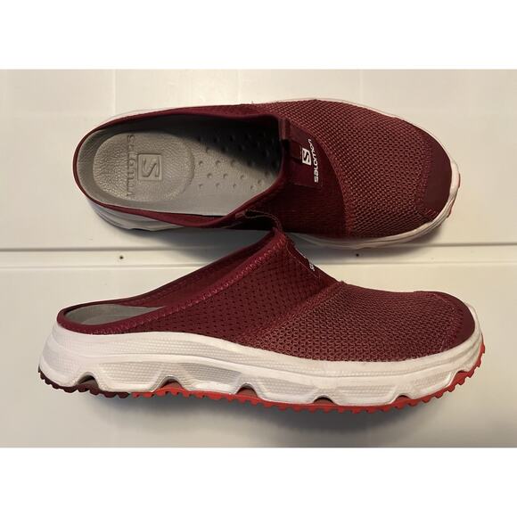 Salomon RX Slide 4.0 Womens Size 7 Red Slip On Athletic Reelax Sandal Shoe - Picture 1 of 11